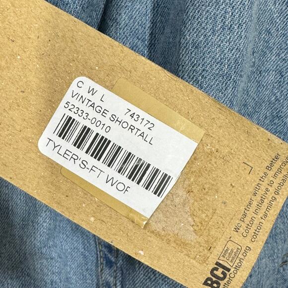 Levi's Vintage Denim Shortalls Large New NWT Light Wash Short Overalls Casual - Picture 10 of 10